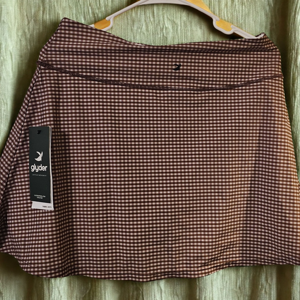 Glyder Brown Checkered Women's Skirt